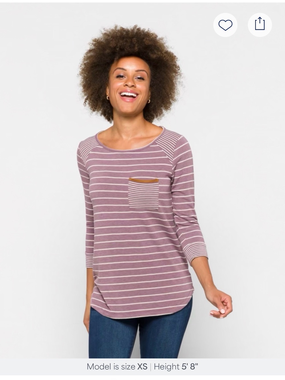 Striped Mauve Pocket Women’s Top